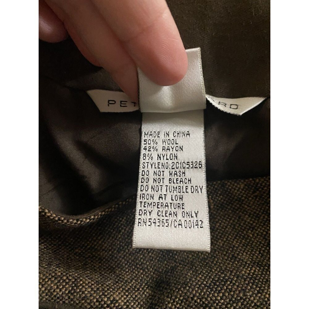 Peter Nygard Wool Embroidered Brocade Textured Skirt Removable Fur Trim Size 10 - Picture 15 of 16